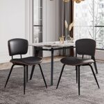 AQG Dining Chair Mid Century Modern Dining Chairs for Kitchen Dining Living Room Chairs (Black, Pack of 2)