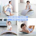 Glintoper Wooden Wobble Balance Board, 27.5 Inch Kid Natural Wood Yoga Board Curvy Board, Kids Toddler Open Ended Learning Toy, Great Kids Learning Toy for Body Training, Wooden Rocker Board Kid Size