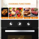 24 Inch Electric Built-in Single Wall Oven, 2.3 Cu. Ft. Capacity, 6 Cooking Functions, Mechanical Knobs Control in Black (24 Inch 9 Functions Black)