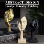 prosfalt 3 Pcs Thinker Statue,Modern Home Resin Sculptures,Collectible Figurines for Home Office Bookshelf Desktop Decor(Sandstone)