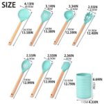 Non-Stick Silicone Kitchen Utensils Set with 8 Pieces Natural Acacia Hard Wood Handle, BPA Free, Baking, Serving and Cooking Utensils?Grey?