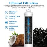 Vegebe Inline Water Filter for Ice Maker, Refrigerator, Under-Sink Reverse Osmosis Water System, Post Activated Carbon Water Filter Replacement Cartridge with 1/4-Inch Quick-Connect (Pack of 2)