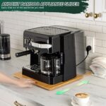 ANBOXIT Bamboo Appliance Slider, Sliding Tray for Coffee Maker, Kitchen Countertop Appliance Rolling Tray, Coffee Pot Slider Tray with Rubber Wheels, Wide – Large (13″D x 16″W)