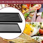 Raclette Table Grill Korean BBQ Indoor Electric Grill Griddle Nonstick Extra Large Reversible 2-In-1 Outdoor Dishwasher Safe with Cheese 8 Paddles 8 Spatulas for 8 Person