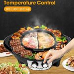 Soupify 2 in 1 Hot Pot with Grill, Electric Korean BBQ Grill, Independent Dual Temperature Control & Non-stick Pan, Multi-function Smokeless Barbecue Grill for Family and Friends Gathering