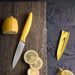 VITUER Paring knife, 4PCS Paring knives (4 Knives and 4 Knife cover), 4 Inch Peeling Knife, Fruit and Vegetable Knife, Ultra Sharp Kitchen Knives, German Steel, PP Plastic Handle
