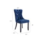 Kiztir Velvet Dining Chairs Set of 4, Upholstered Dining Chair with Nailhead Trim and Solid Wood Legs, Navy Luxury Wingback Dining Side Chair for Living Room, Bedroom, Kitchen