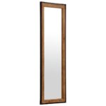 Amazon Brand – Stone & Beam Wood and Iron Hanging Wall Mount Mirror, Glass, Rectangular, 13.75″ x 1.25″ x 42.25″