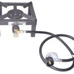 COOKAMP Single Burner Angle Iron Camp Portable Stove Propane Burner with CSA Listed Regulator and 4ft Hose [SA1200]