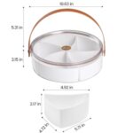 Bandesun Divided Serving Tray with Lid and Handle – Snackle Box Charcuterie Container for Parties, Entertaining, Picnic – Portable Snack Platters Organize Candy, Fruits, Nuts, Snacks