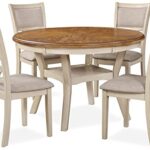 New Classic Furniture Mitchell 5-Piece Dining Set with 1 Table and 4 Chairs, Beige and Brown