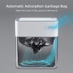 MOPALL Small Bathroom Trash Cans with Lids,Motion Sensor Bathroom Trash Can,Narrow Waterproof Plastic 3.5 Gallon Automatic Adsorption Touchless Garbage Can,White