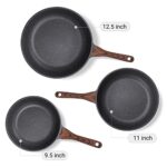 SENSARTE Nonstick Frying Pan Set Nonstick Skillets, Swiss Granite Coating Omelette Pan, Healthy Stone Cookware Chef’s Pan, PFOA Free (9.5+11+12.5 Inch)