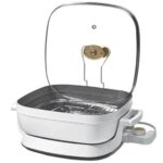 5 in 1 Electric Skillet – Expandable up to 7 Qt with Glass Lid, White Icing by Drew Barrymore