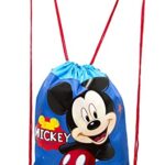 Disney Mickey and Minnie Mouse Drawstring Backpacks Plus Lanyards with Detachable Coin Purse and Autograph Books (Set of 6) (Dark Blue – Dark Blue)