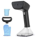 Chrinomee Steamer for Clothes, Handheld Steamer with Wet&Dry Ironing Modes, 20 Sec Fast Heat-up, 3000W Detachable Water Tank with Heat-Resistant Gloves, Perfect for Removing Wrinkles.Black