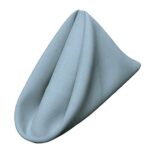 LA Linen 10-Pack Poly Poplin Napkin, Soft Cloth Napkins, Washable Reusable Napkins, Stain and Wrinkle Resistance Table Napkins for Dinner, Wedding, Parties, 18 by 18-Inch, Blue Light