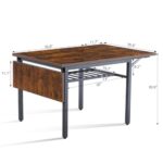 Rovibek 63” Wood Drop Leaf Foldable Dining Table for 2-6 Modern Space Saving Extendable Kitchen Desk, Brown