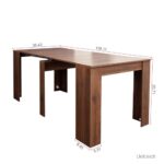 SSLine Rectangular Extendable Dining Table 35″-118″ Super Long Conference Meeting Table for 6 8 10 12 People Rustic Walnut Expandable Kitchen Tables for Home Office Computer Table