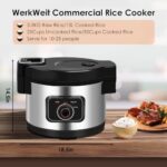 WerkWeit Commercial Rice Cooker Large Rice Cooker 50Cup(Cooked)/25Cup (Uncooked), 1850W 13L Rice Cooker for Restaurant Canteen Party Commercial Rice Warmer for 24H