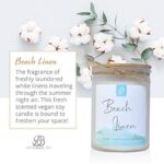 BB Candles Coastal Essentials Natural Soy Hand Poured Candle, Beach Linen Scent, Fragrant Coastal Candle with Strong Scents, Artisan Candle, 12oz, 90+ Hours Burn Time