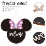 Qweryboo Welcome Sign for Front Door, Interchangeable Seasonal Butterfly Front Door Decor Rustic Wood Porch Wall Decorations for DIY Holiday Christmas Valentine’s Day