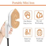 Portable Mini Steam Iron, Handheld Travel Mini Steam Iron for Clothes 360° Wrinkles Remove, Micro Steam Iron for Home College Support Dry and Wet Ironing