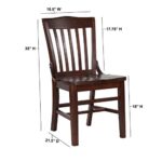 Flash Furniture Hercules Series School House Back Mahogany Wood Dining Chair, Traditional Elegant Wood Restaurant Chair with 800 lb. Weight Capacity, Walnut
