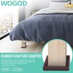 Rubber Furniture Coasters WOGOD 8 Pcs 2.5” Square Furniture Caster Cups Non Slip Furniture Leg Protectors Pads Black