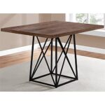 Pemberly Row Contemporary 48″ Reclaimed Wood Top Dining Table in Brown and Black