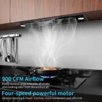 IKTCH New 30″ Range Hood Insert, 900 CFM Ducted/Ductless Range Hood with 4 Speed Fan, Black Stainless Steel & Tempered Glass Range Hood 30 inch with Gesture Sensing&Touch Control Making life Smarter