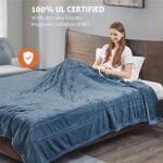 Degrees of Comfort Electric Blanket Full Size | Single Control with Auto Shut Off | Heated Blanket for Bed | Machine Washable | Blue, 80Wx84L