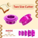 Tribe Glare Decruster Bread Sandwich Maker mold-Uncrustables Sandwich Cutter for Kids – Sandwich Cutter Sealer and DIY cookie cutter Lunch Lunchbox and Bento Box of Childrens Boys Girls (purple)