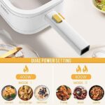 Dezin Hot Pot Electric, 2L Non-Stick Ceramic Coating Electric Pot, Multifunction Cooker for Ramen, Soup & Oatmeal, Portable Hot Pot with Power Control for Dorm, Office, Travel (Silicone Spatula Included)