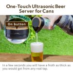 GREEN HOUSE One-Touch Ultrasonic Beer Server that fits over beer cans, transforming them into a draft beer tap, GH-UBEERMS series (black)
