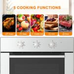 24 Inch Wall Oven, GASLAND Chef ES606MS Built-in Electric Ovens, 240V 2000W 2.3Cu.ft 6 Cooking Functions Wall Oven, Mechanical Knobs Control, Stainless Steel