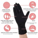 LEVCSERH Black Disposable Nitrile Gloves Powder Free Latex Free Home Kitchen Cleaning Food Service Cooking Machinery Work (Large)