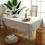TruDelve Cotton Linen Tablecloth Square Grey Fabric Coffee Table Cloth Vintage Farmhouse Table Cover for Card Table (52″x52″, Linen)