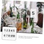 SOLUSTRE 40 Pcs Digital Card Acrylic Name Cards Numbers Display Stands Number Hanger Cards Banquet Numbers Sign Number Tags Wedding Cards Table Numbers Plastic Bride Dining Table White Tent