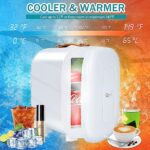 CAYNEL Mini Fridge Portable Thermoelectric 4L/6 Can AC/DC Cooler and Warmer for Skincare,Food,Beverage,Beauty & Makeup small Feidge for Bedroom,Car and Office (White)