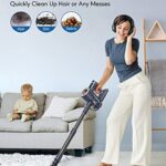 Homeika Cordless Vacuum Cleaner, 20Kpa Powerful Suction Vacuum with LED Display, 8 in 1 Lightweight Stick Vacuum with 30 Min Runtime Detachable Battery for Carpet and Hard Floor Pet Hair Blue