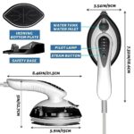 QUUREN Portable Travel Steamer Iron for Clothes Mini Handheld Steamer 3 Modes for Wet and Dry Ironing 1100W 25s Heat Up Micro Steam Iron 90° Rotation Anti Drip Clothing Steamer Iron for Home Travel