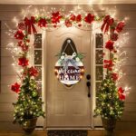 Anyzal Interchangeable Seasonal Christmas Welcome Sign Front Door Decor, Welcome to Our Home Sign Christmas Wreath with Lights for Holiday, Christmas Decor Housewarming Gifts