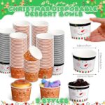 Zhehao 90 Pcs 9 oz Christmas Disposable Ice Cream Bowls Disposable Dessert Cups Paper Snack Cups Soup Bowls for Hot Cold Food Soup Snacks Fruits Sundaes Party Supplies (Gingerbread, Snowman)