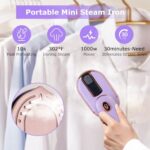 CFSF Portable Travel Steamer for Clothes?Mini Steam Iron – Portable Mini Handheld Steam Iron Steamer Travel Mini Size for Dry and Wet Ironing Steamer for Home College Dorm Travel