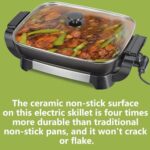 12×15″ Nonstick Ceramic Electric Skillet – with Removable Pan, Adjustable Temperature, Reversible Design