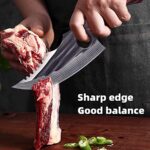 tatakook Butcher Knife for Meat Cutting,Hand Forged Viking Knife with Sheath,Caveman Knives Camping knife for Kitchen,Meat Cleaver Boning Knife
