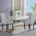 VANCIKI Dining Chairs Set of 2 – Comfortable Kitchen Chairs Side Chair with Thick Padded Seats and Solid Wood Legs, Ideal for Living Room, Bedroom, and Dining Room (Grey, Set of 2)