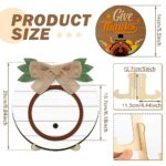 Interchangeable Season Sign Fall Thanksgiving Holiday Icons Decor with Wooden Easel Round Home Decorative Signs with 15 Seasonal Icons Holiday Sign Set for Tabletop Fireplace Porch Decorations