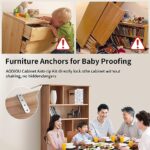 Furniture anchor baby safety straps: Wall anchors for furniture secure, Anti Tip Kit Child Proofing,Dresser prevent falling earthquake for secure straps 5Inch